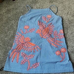 Anthropologie embroidered mini dress size large